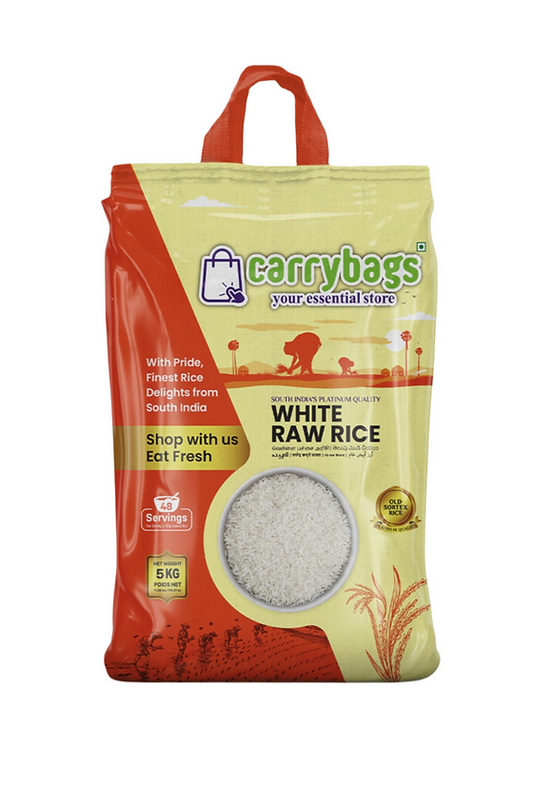 White Raw Rice/ Pachari 5kg by Carrybags