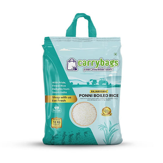 Ponni Boiled Rice 10kg - Carry Bags